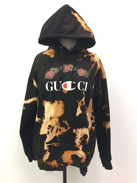 black and white gucci hoodie|Gucci distressed hoodie.